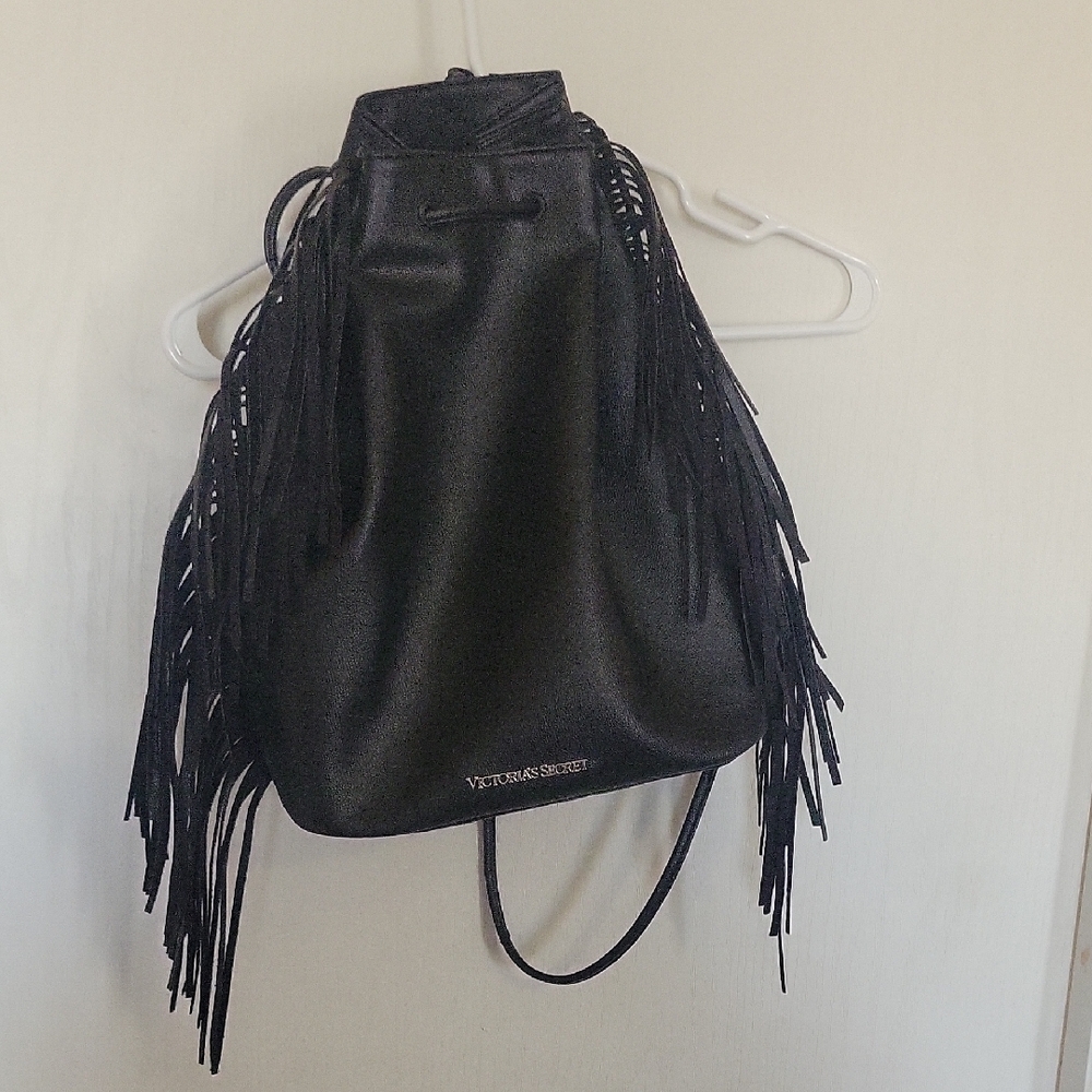 Victoria's Secret Black Fringe Backpack